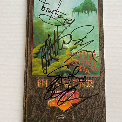 YES - In A Word Cd Boxset. Signed by Tony Kaye, Chris Squire, Steve Howe, Jon Anderson and Alan White (Possibly Rick Wakeman instead of one of the others