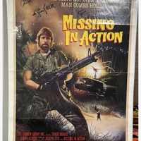 Chuck Norris & James Hong & M. Emmet Walsh signed poster