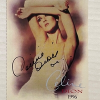 Céline Dion signed postcard