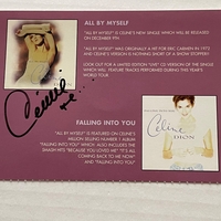 Céline Dion signed postcard
