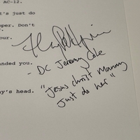Line of Duty script page - signed by Henry Pettigrew (DC Jeremy Cole).