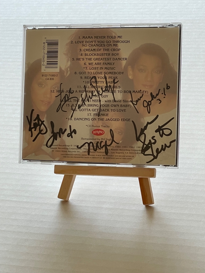 The best of Sister Sledge CD. Signed by Debbie, Kathy and Joni Sledge