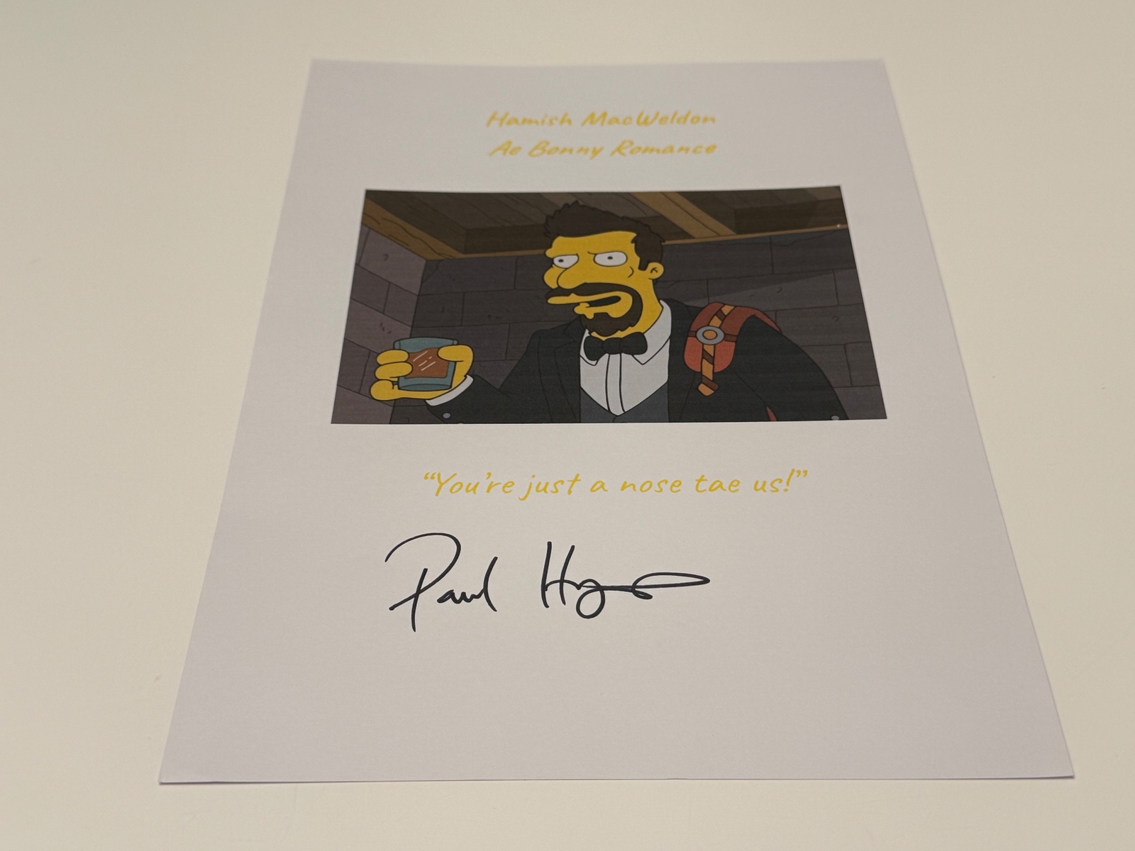 Brian Ferguson (Robin Stewart) signed Line of Duty script page