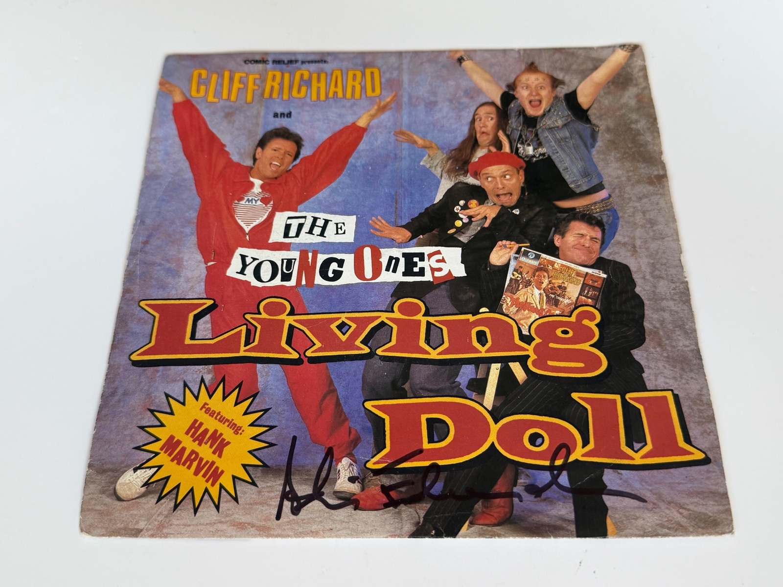 The Young Ones 7” single signed by Adrian Edmonson.