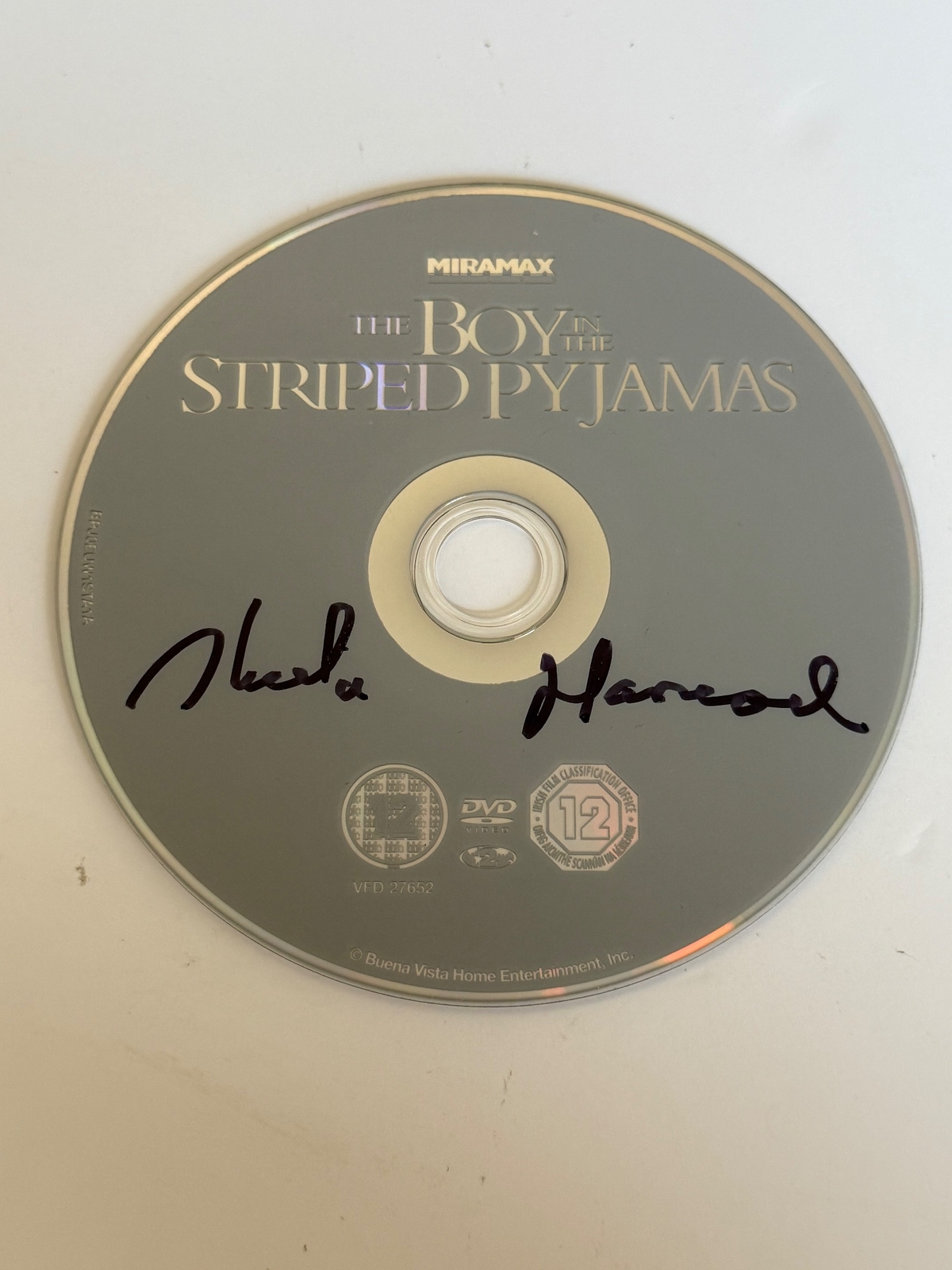 The Boy In The Striped Pyjamas DVD Disc signed by Sheila Hancock. DVD disc only