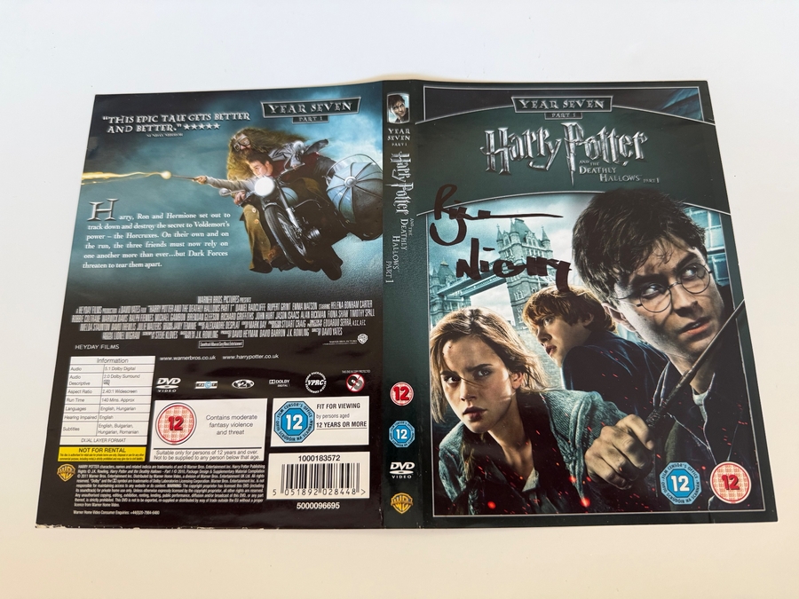 Harry Potter and the Deathly Hallows Part 1 DVD sleeve signed by Bill Nighy. DVD sleeve only