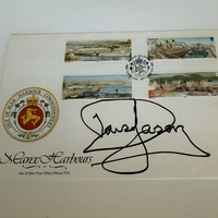 Manx Harbours First Day cover signed by David Jason
