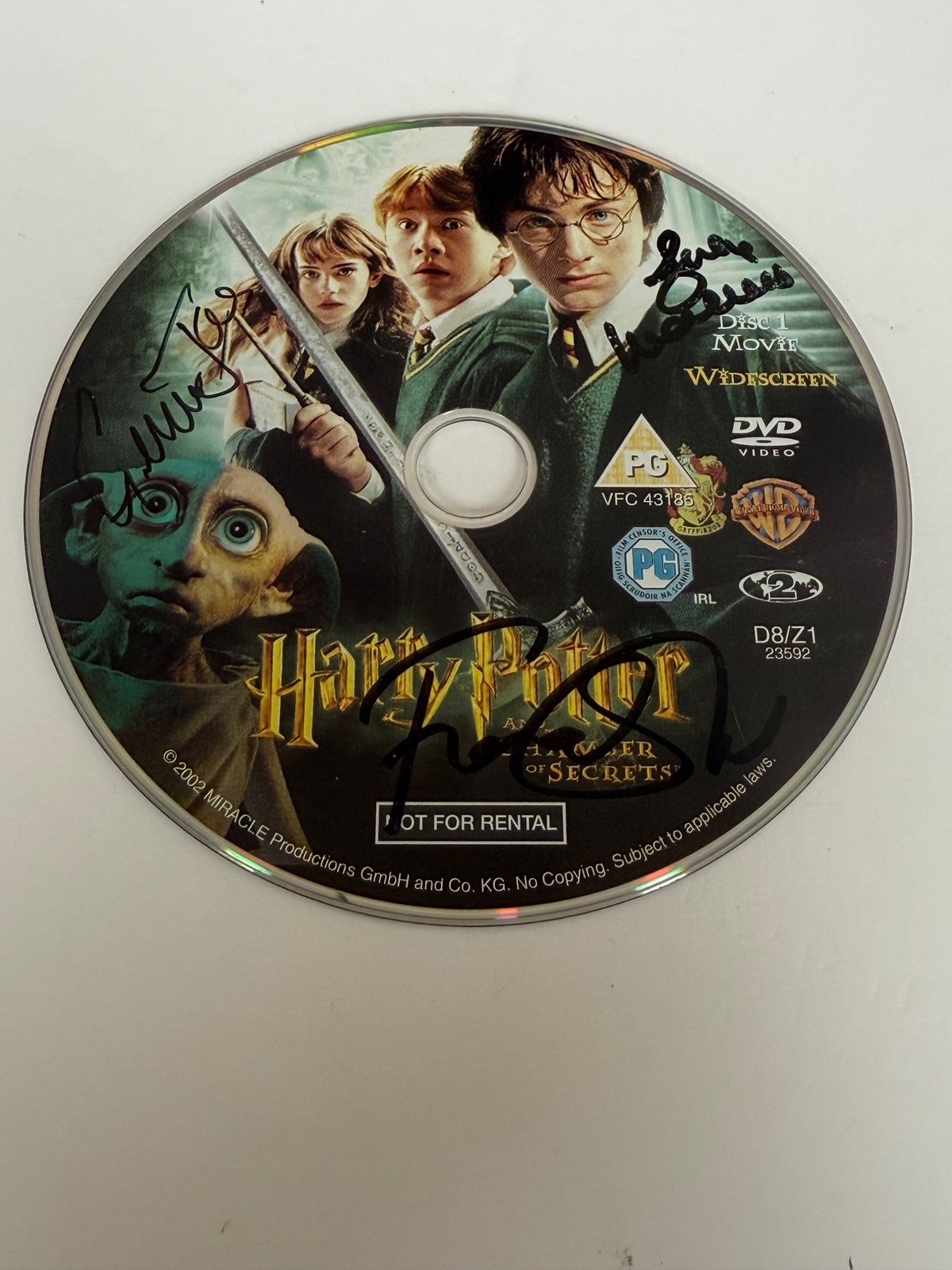 HARRY POTTER AND THE CHAMBER OF SECRETS DVD DISC FROM JULIE WALTERS, GEMMA JONES AND FIONA SHAW. DISC ONLY.