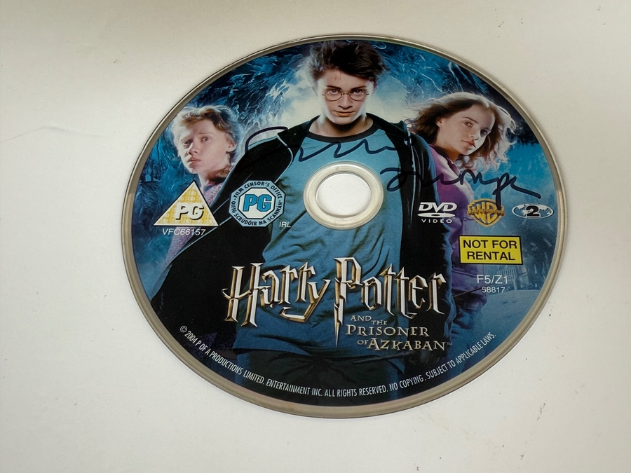 HARRY POTTER - THE PRISONER OF AZKABAN DVD DISC. SIGNED BY EMMA THOMPSON