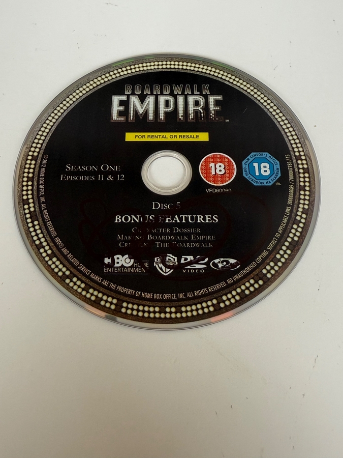 Boardwalk Empire DVD Disc signed by Stephen Graham. DVD disc only