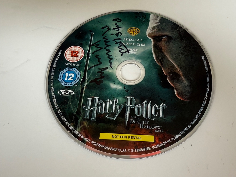 Harry Potter and the Deathly Hallows Part 2 DVD disc signed by Miriam Margolyes.
