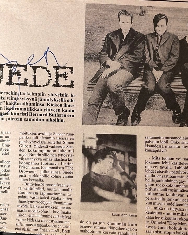 Brett Anderson / Suede signed cutting