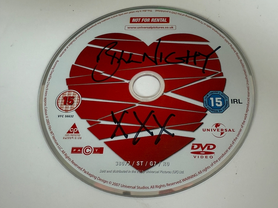 Love Actually DVD disc signed by Bill Nighy. DVD disc only