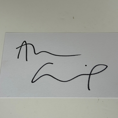Alan Cumming - signed white card.