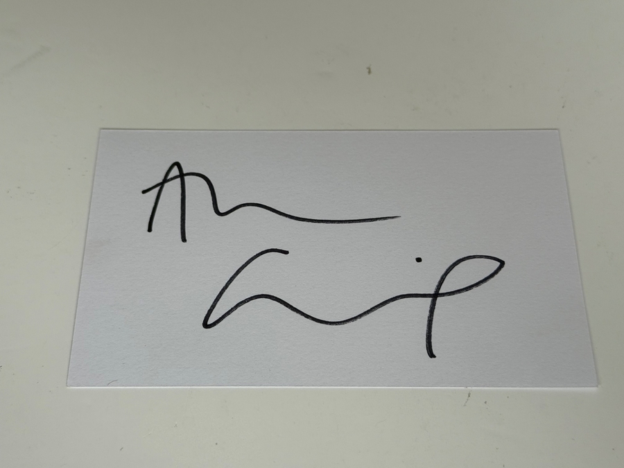 Alan Cumming - signed white card.