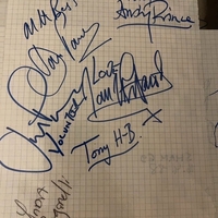 Sham 69 signed paper