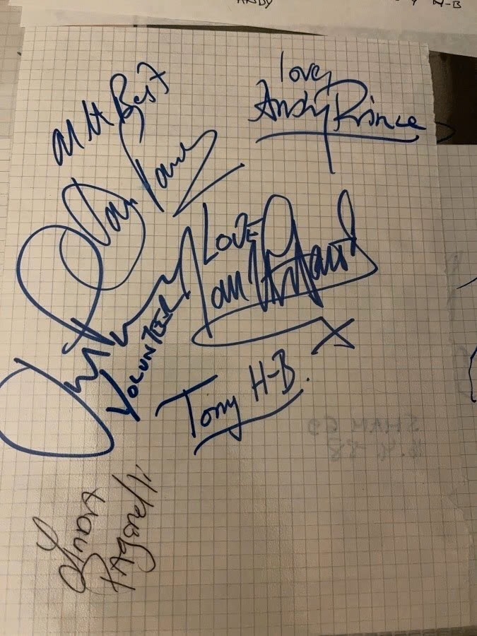 Sham 69 signed paper