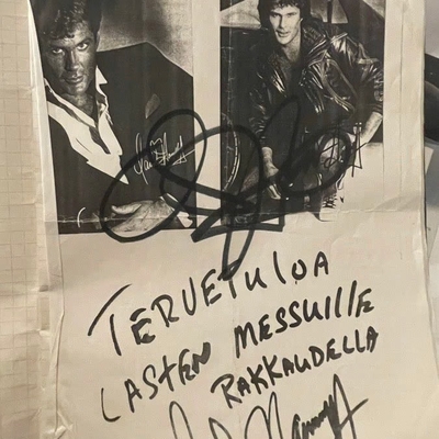 David Hasselhoff signed paper