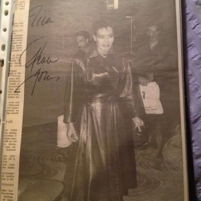 Grace Jones signed cutting