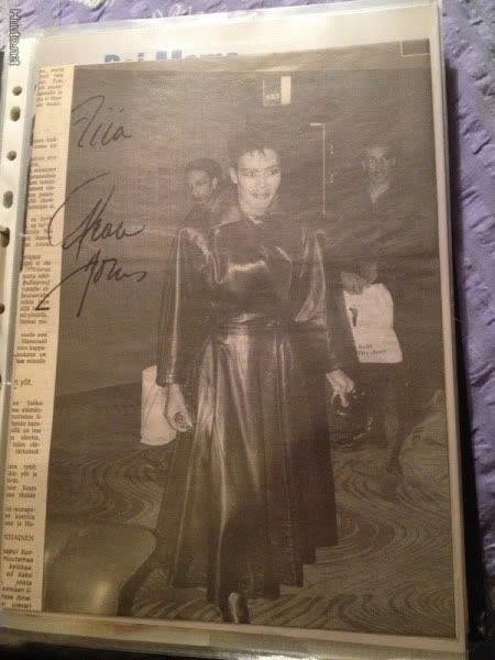 Grace Jones signed cutting