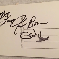 James Brown signed back of photo