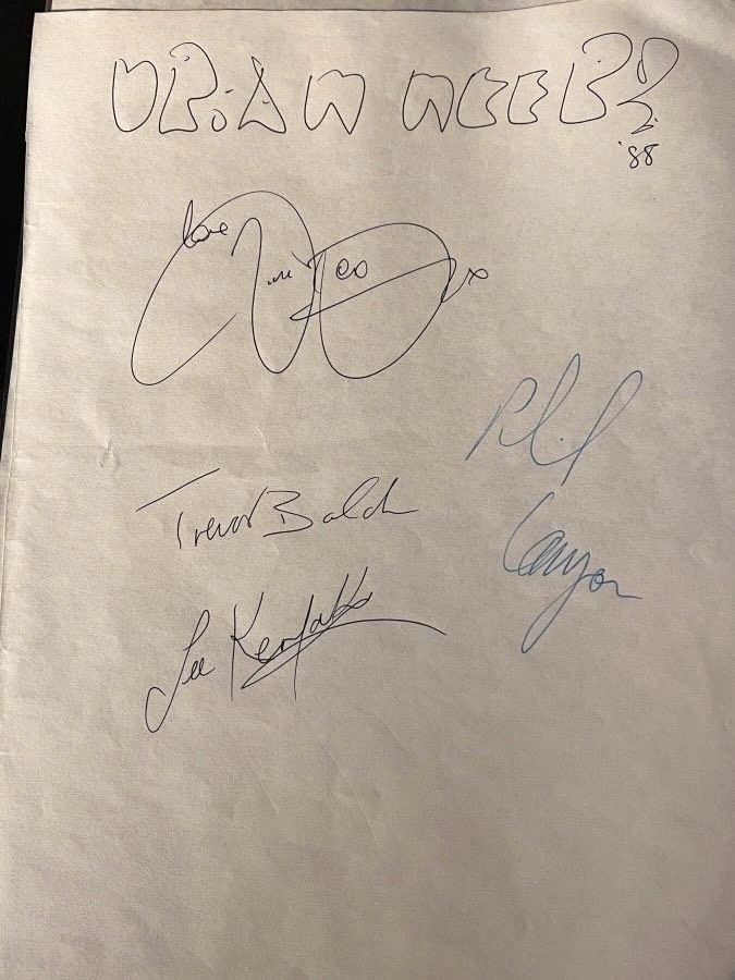 Uriah Heep signed paper