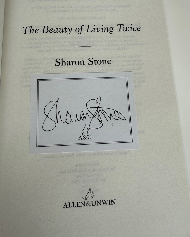Sharon Stone signed hardback book