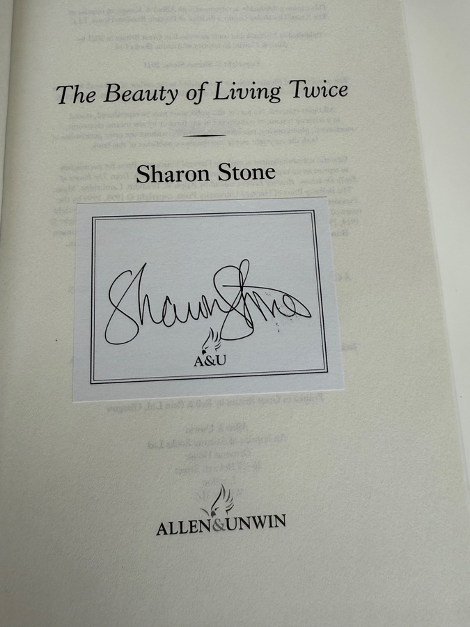 Sharon Stone signed hardback book