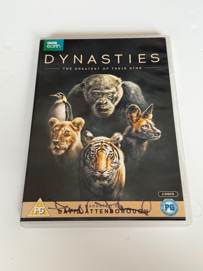 Dynasties - The Greatest of Their Kind DVD. Signed by David Attenborough.