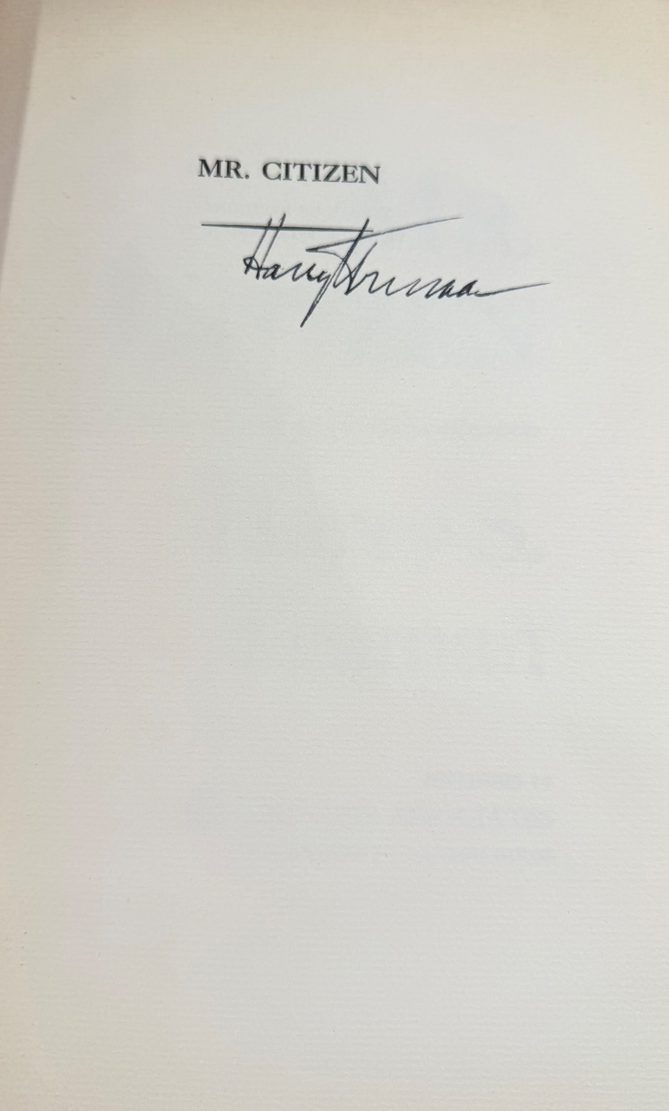 Harry S. Truman signed item
