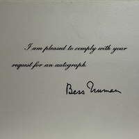 Bess Truman signed item