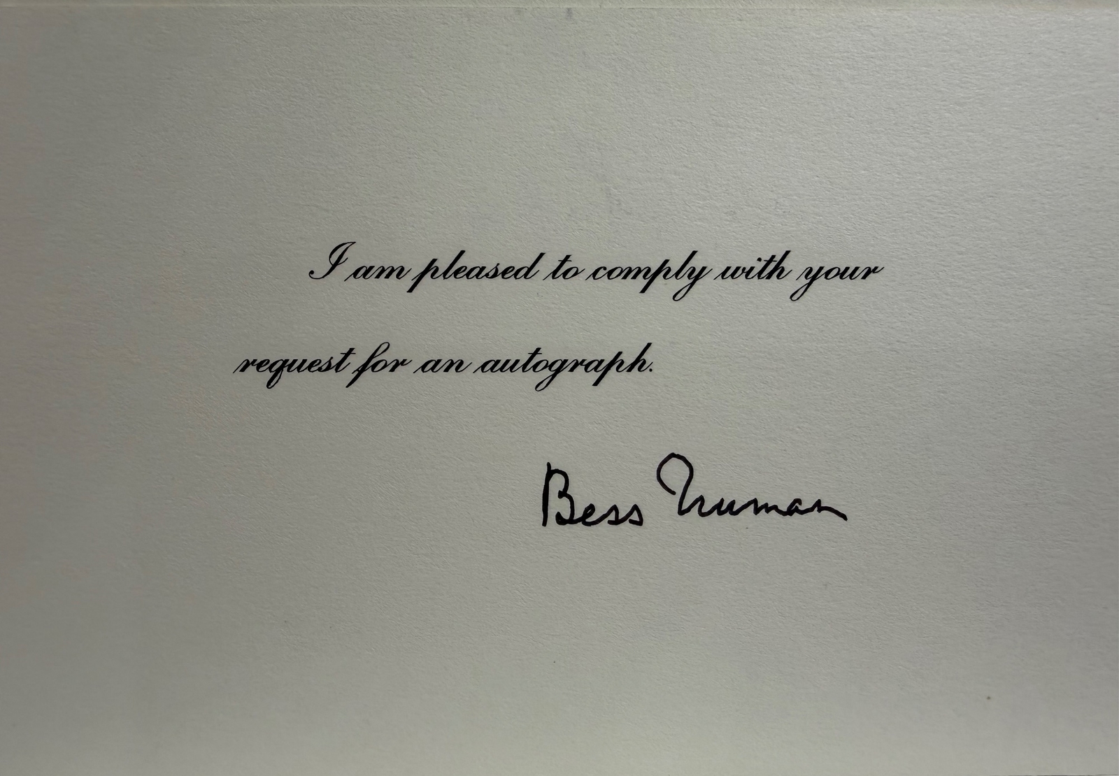 Bess Truman signed item