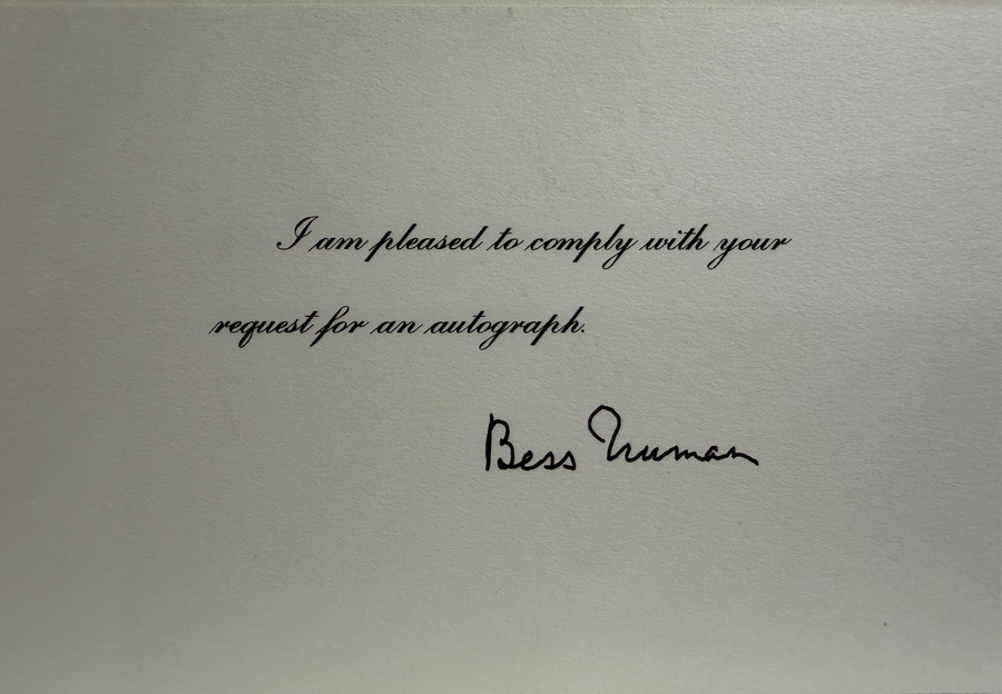 Bess Truman signed item