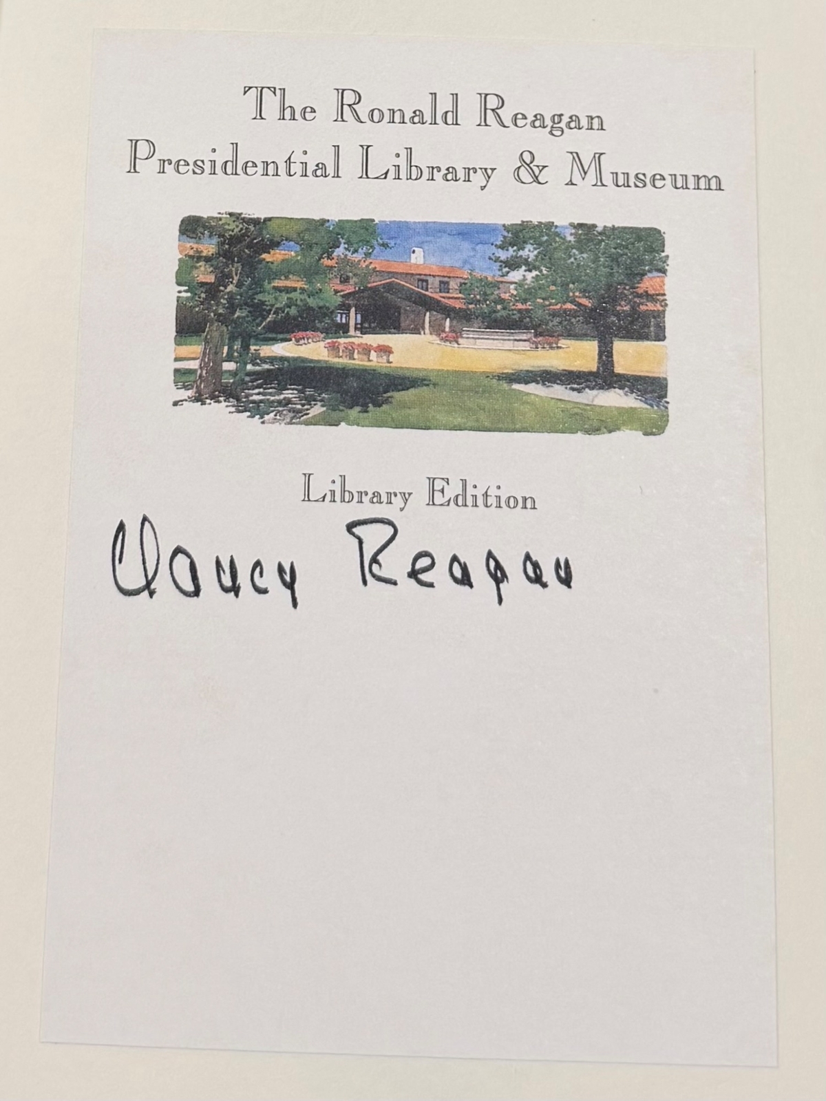 Nancy Reagan signed item