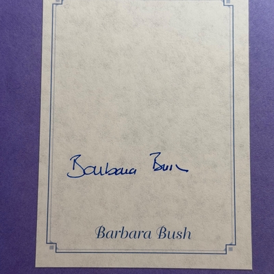 Barbara Bush signed item