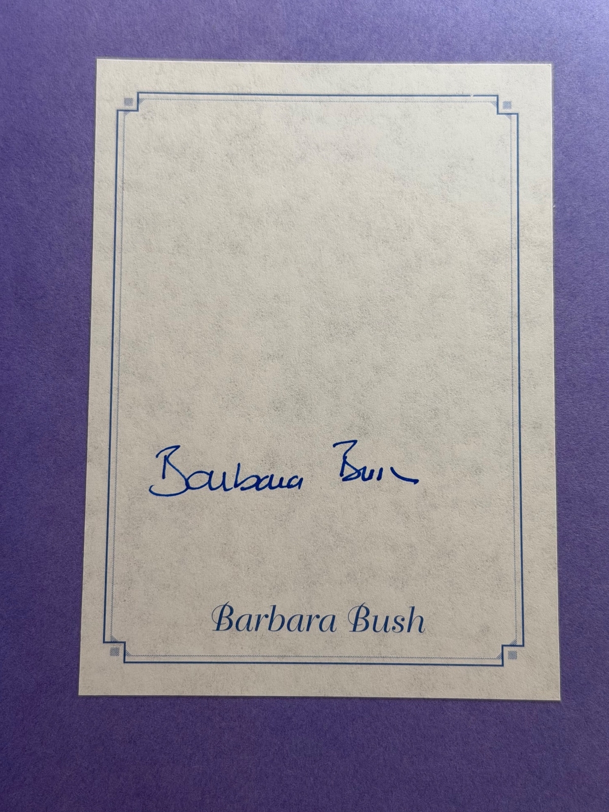 Barbara Bush signed item