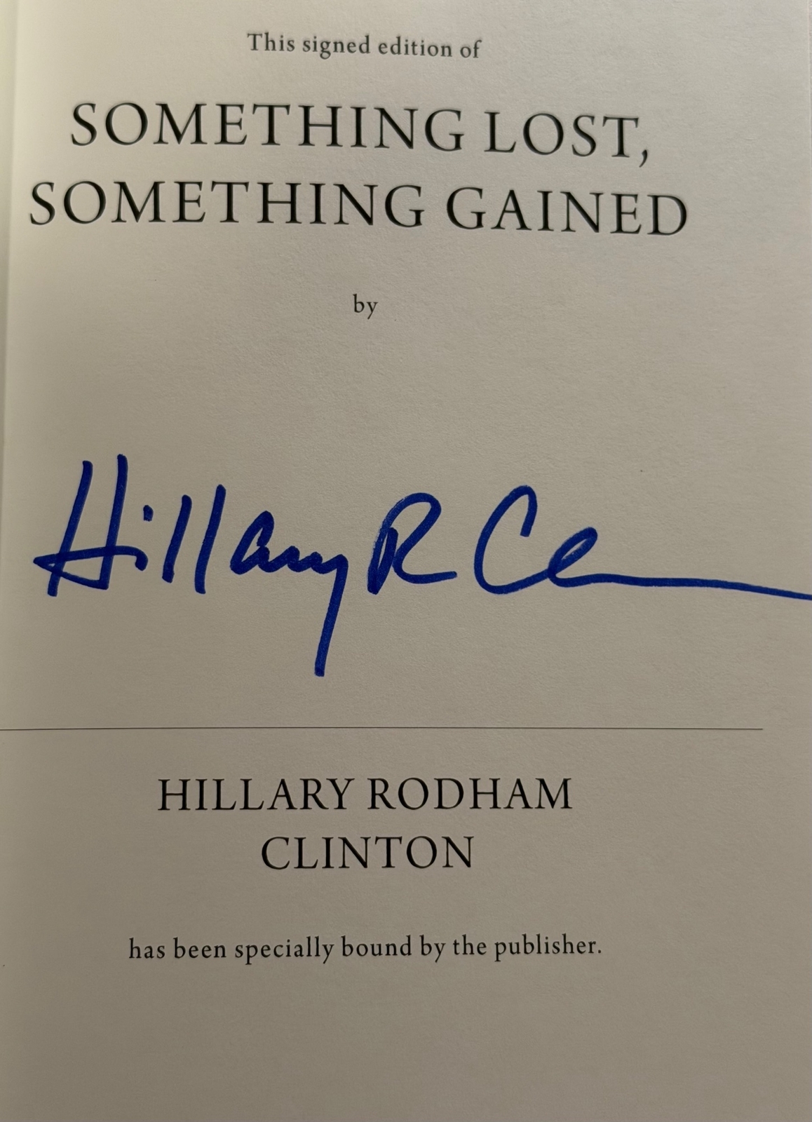 Hillary R. Clinton signed item