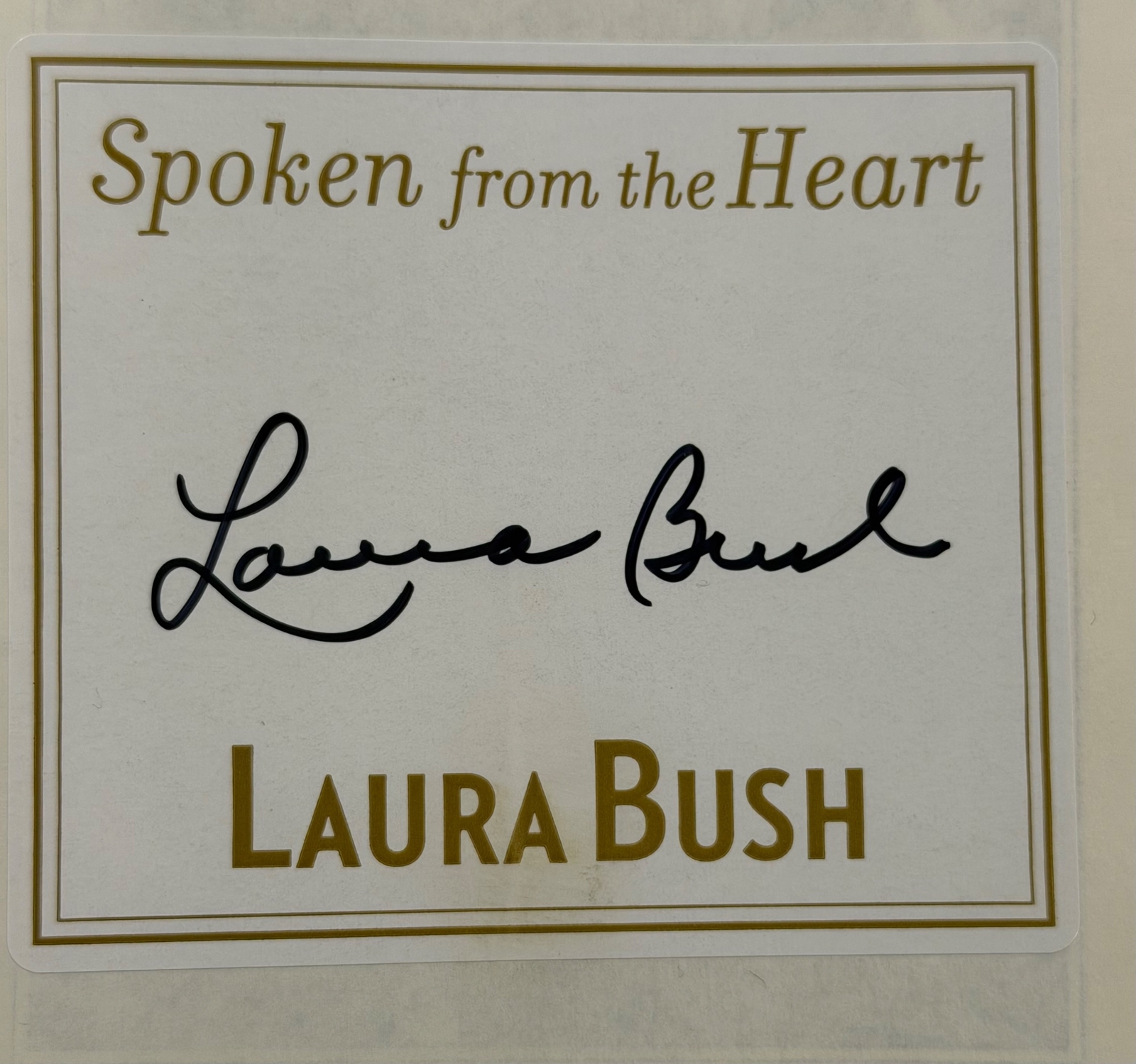 Laura Bush signed item