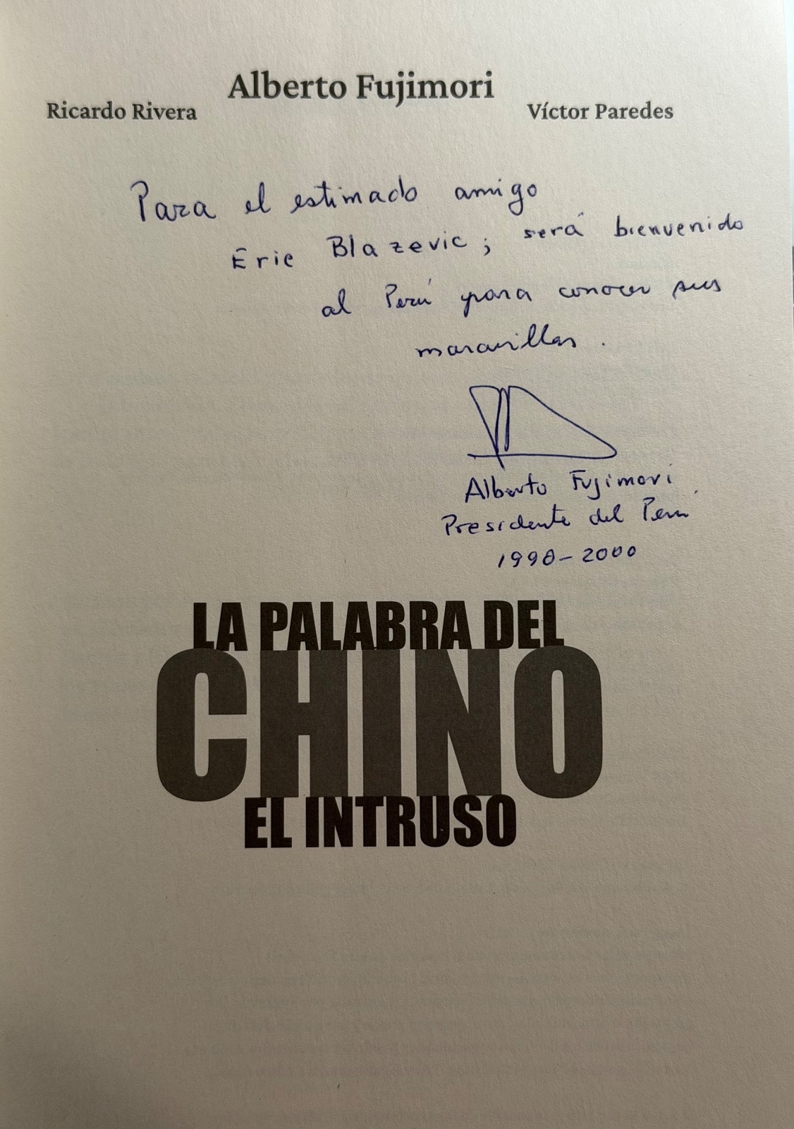 Alberto Fujimori signed item