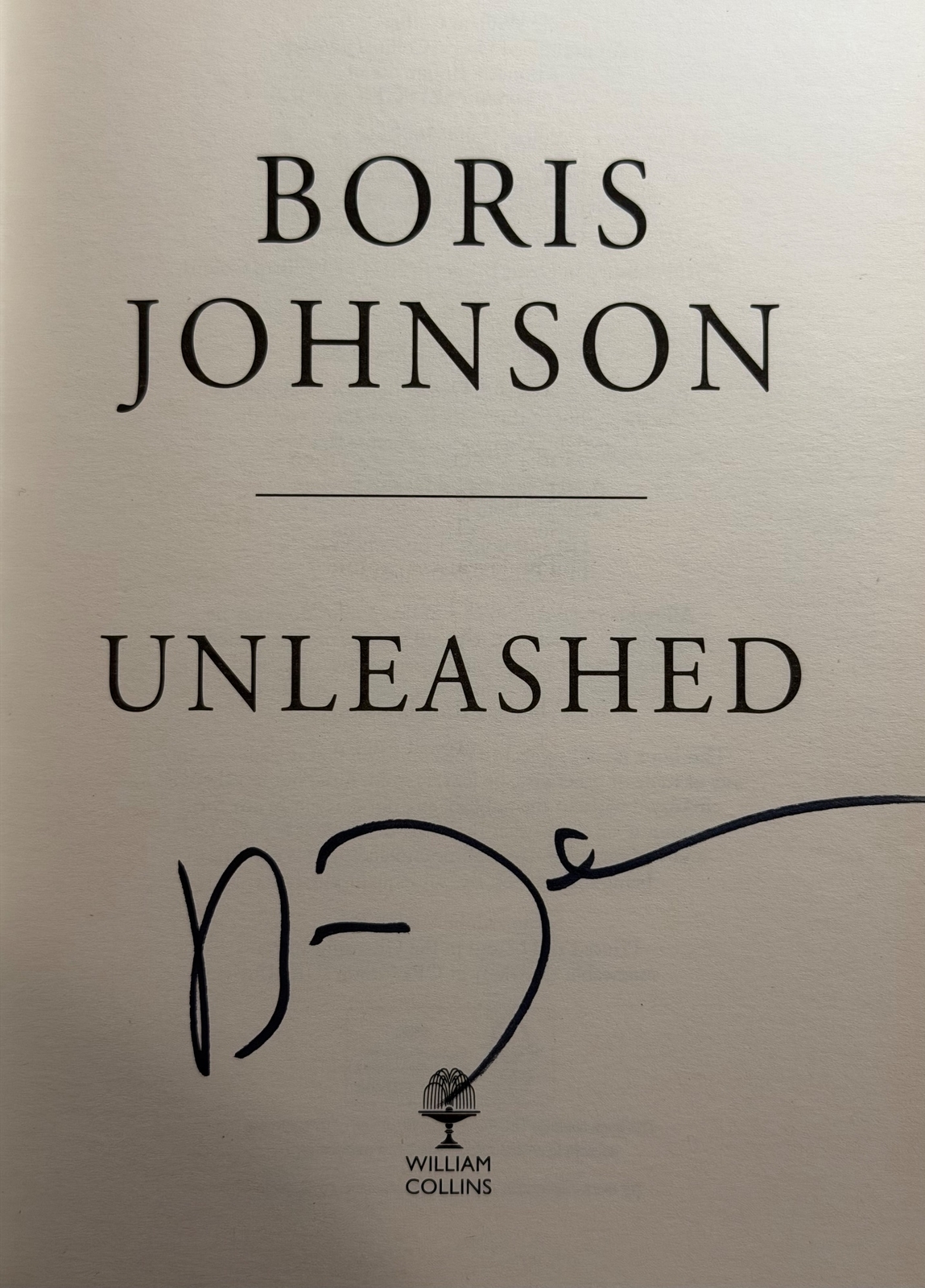 Boris Johnson signed item