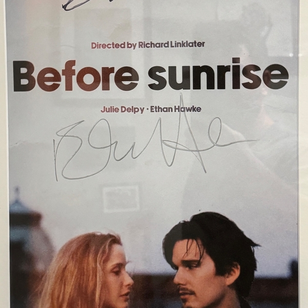 Ethan Hawke & Richard Linklater signed Before Sunrise Poster