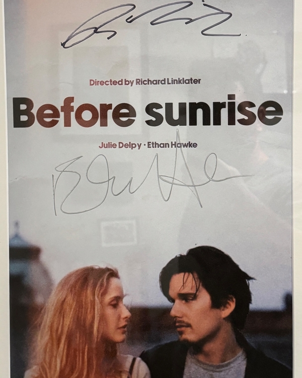 Ethan Hawke & Richard Linklater signed Before Sunrise Poster
