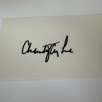 Christopher Lee signed signed card