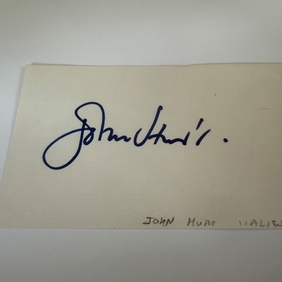 John Hurt signed card
