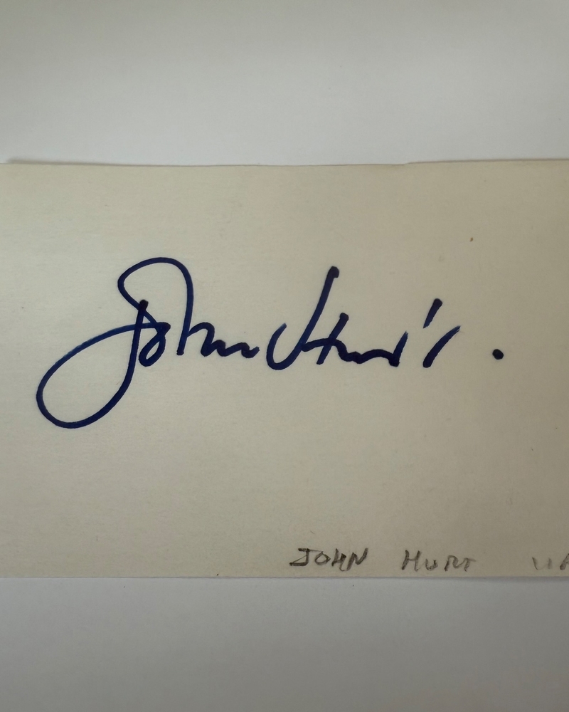 John Hurt signed card