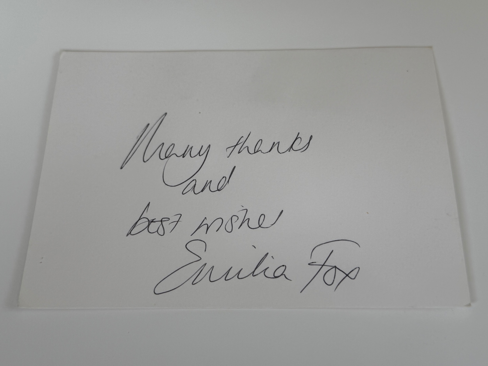 Emilia Fox signed signed card