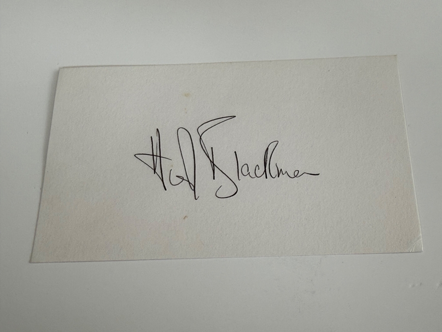 Honor Blackman signed card