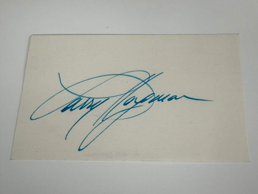 Larry Hagman signed card