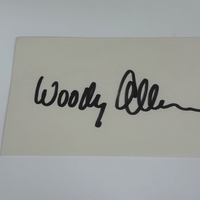 Woody Allen signed card
