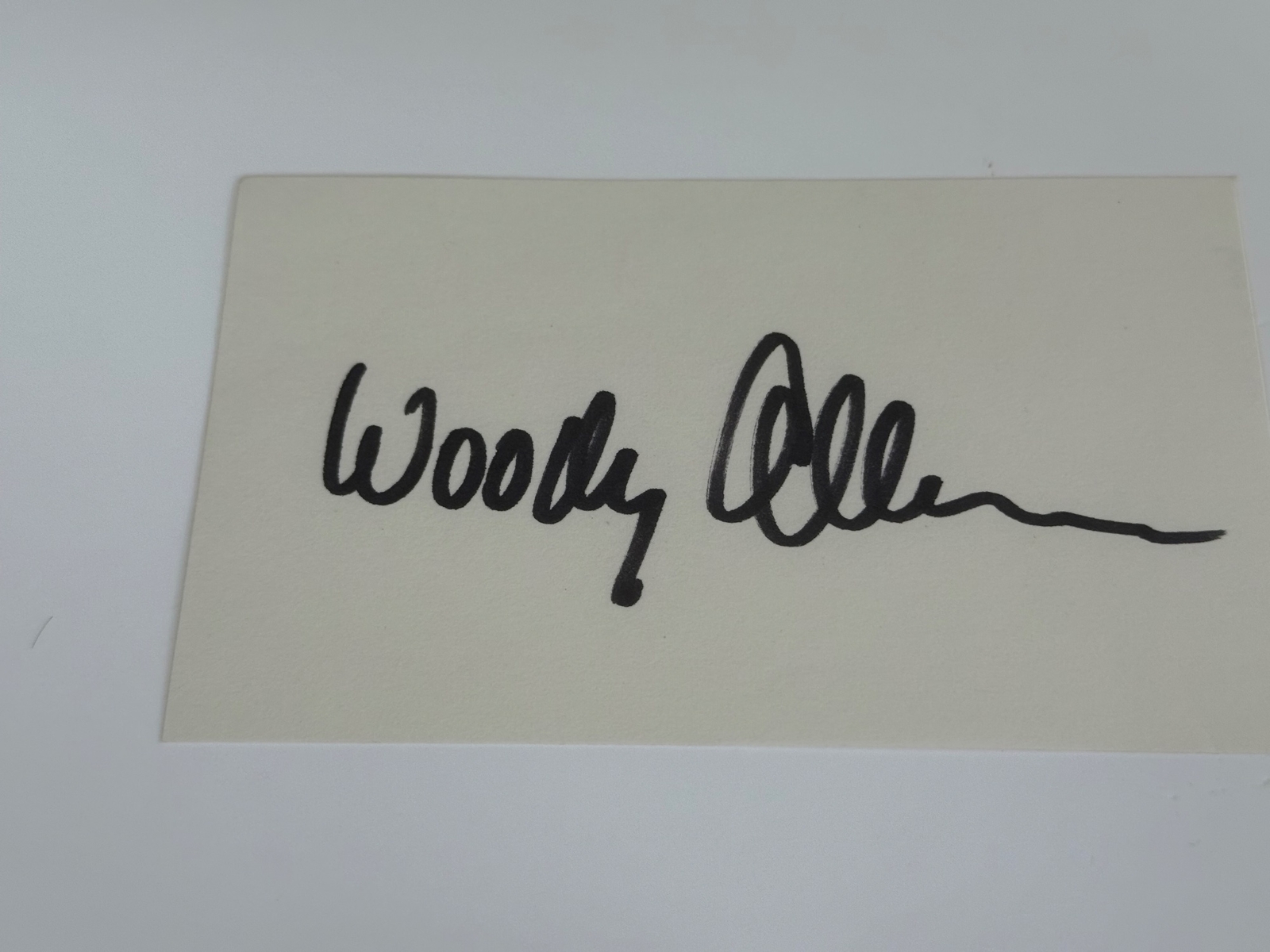 Woody Allen signed card